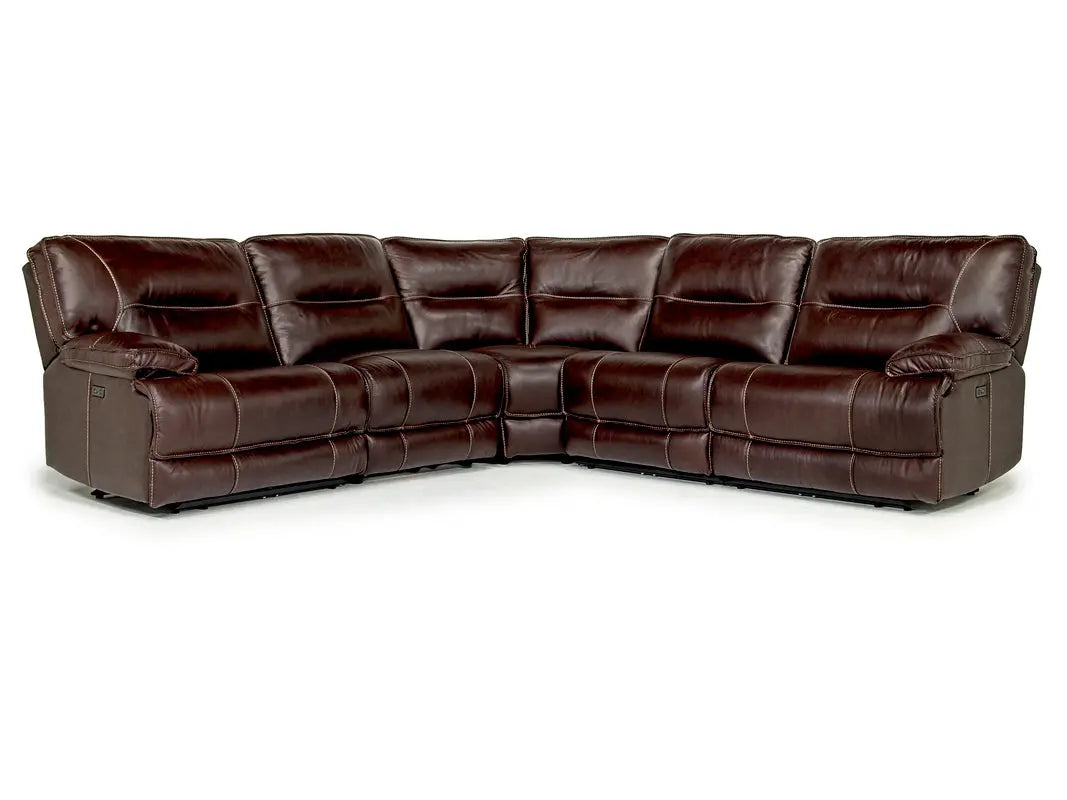 Retreat 5 Piece Power Sectional With Power Armless Recliner