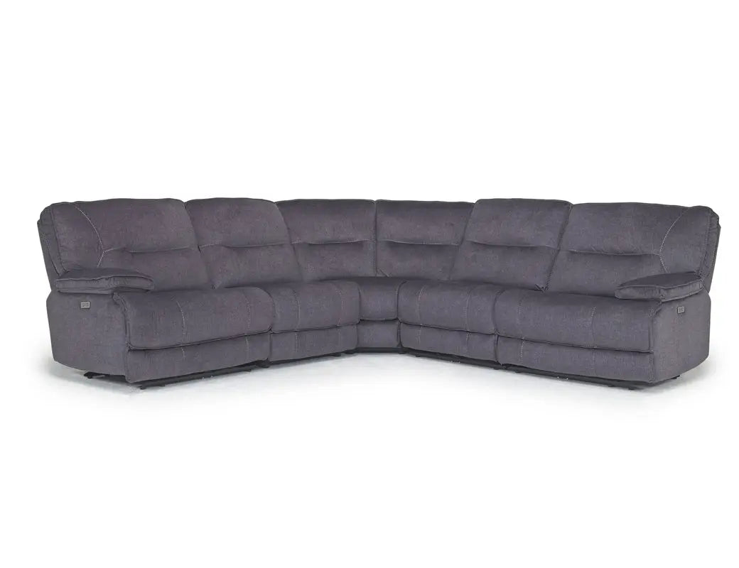 Retreat 5 Piece Power Sectional With Power Armless Recliner